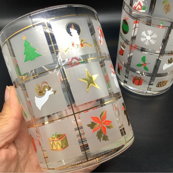 Culver Glassware (Set of 2) Double Old Fashioned Christmas Potpourri Use - Picture 5 of 6